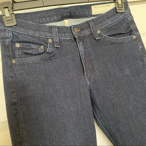 Rag & Bone Stiletto Boot Cut Dark Wash Denim Jeans Size 28 Cotton Blend - Picture 3 of 16